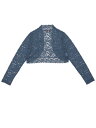 Allegra K レース ボレロ 長袖 カーディガン 花柄 シアー シュラグトップ 結婚式 エレガント カジュアル レディース ピーコックブルー XS(4)