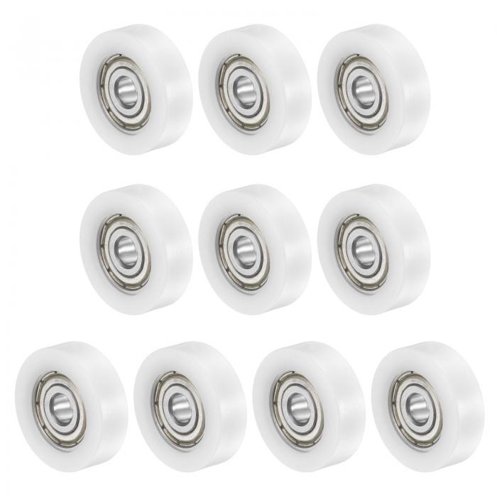 商品詳細 特徴 【属性1】サイズ：ホイール直径：22mm / 0.87インチ; ホイール幅：7mm / 0.28インチ; 内径：5mm / 0.2インチ; 内蔵ベアリングサイズ：625ZZ; 材質：ナイロン、ベアリング鋼; 内容量：ナイロン製丸型プーリー×10個【属性2】特徴：ナイロン表面とベアリング鋼を使用、精巧な加工で表面にバリがなく、高い引張・圧縮強度を実現。ベアリング鋼は優れた強度と硬度を備え、動作が安定、低騒音、高速回転、耐摩耗性・耐腐食性に優れ、丈夫で長持ち。【属性3】用途：ナイロンホイールは重い荷物の滑らかで精密な直線運動を実現するように設計されています。産業機器、マイクロモーター、小型回転モーター、事務所機器など幅広く使用されており、ツールカート、美容機器、平台車、スーツケース、ドア・窓、浴室ドアなどによく用いられます。【属性4】注意：本製品を使用する際は、必ず具体的なサイズと負荷容量を確認し、用途に合致していることを確認してください。また、定期的に摩耗状態を点検し、必要に応じて交換することで最適な性能を維持できます。【属性5】使用方法：ベアリング両側に金属製シールド板を装備、優れた密封性能で塵埃の侵入を防止し、潤滑を効果的に維持、滑らかで静かな作動を保証。【商品説明】ナイロンホイールは重い荷物の滑らかで精密な直線運動を実現するように設計されています。産業機器、マイクロモーター、小型回転モーター、事務所機器など幅広く使用されており、ツールカート、美容機器、平台車、スーツケース、ドア・窓、浴室ドアなどによく用いられます。仕様：材質：ナイロン、ベアリング鋼ホイール直径：22mm / 0.87インチホイール幅：7mm / 0.28インチ内径：5mm / 0.2インチ内蔵ベアリングサイズ：625ZZ内容量：ナイロン製ベアリングプーリー×10個特徴：1. ナイロン表面とベアリング鋼を使用、精巧な加工で表面にバリがなく、高い引張・圧縮強度を実現2. ベアリング鋼は優れた強度と硬度を備え、動作が安定、低騒音、高速回転、耐摩耗性・耐腐食性に優れ、丈夫で長持ち使用方法：ベアリング両側にシールド板を装備、優れた密封性能で塵埃の侵入を防止し、潤滑を効果的に維持、滑らかで静かな作動を保証注意：本製品を使用する際は、必ず具体的なサイズと負荷容量を確認し、用途に合致していることを確認してください。また、定期的に摩耗状態を点検し、必要に応じて交換することで最適な性能を維持できます。 注意書き 【注意事項】 ・当店でご購入された商品は、原則として、「個人輸入」としての取り扱いになり、すべて中国の広東省からお客様のもとへ直送されます。 ・ご注文後、1〜3営業日以内に配送手続きをいたします。配送作業完了後、遅くとも1ヶ月程度でのお届けとなります。 ・個人輸入される商品は、全てご注文者自身の「個人使用・個人消費（日本に居住する者に寄贈される物で、当該寄贈を受ける者の個人的な使用に供される場合を含みます。）」が前提となります。第三者への譲渡・転売が法令で禁止されるもの（医薬品、医薬部外品、化粧品等を含みますが、これに限られません。）もございますのでご注意下さい。 ・関税・消費税が課税される場合があります。 詳細はこちらご確認下さい。 ＊色がある場合、モニターの発色の具合によって実際のものと色が異なる場合がある。