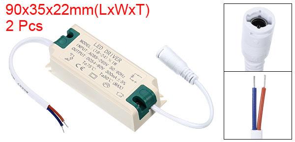PATIKIL 18-24W 300mA LEDドライバー 2個 AC 85-265V 出力 54-80V DC メスコネクタ 定電流整流器 トランス 外部電源 [2]
