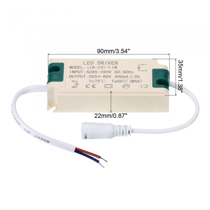 PATIKIL 18-24W 300mA LEDドライバー 2個 AC 85-265V 出力 54-80V DC メスコネクタ 定電流整流器 トランス 外部電源 [3]