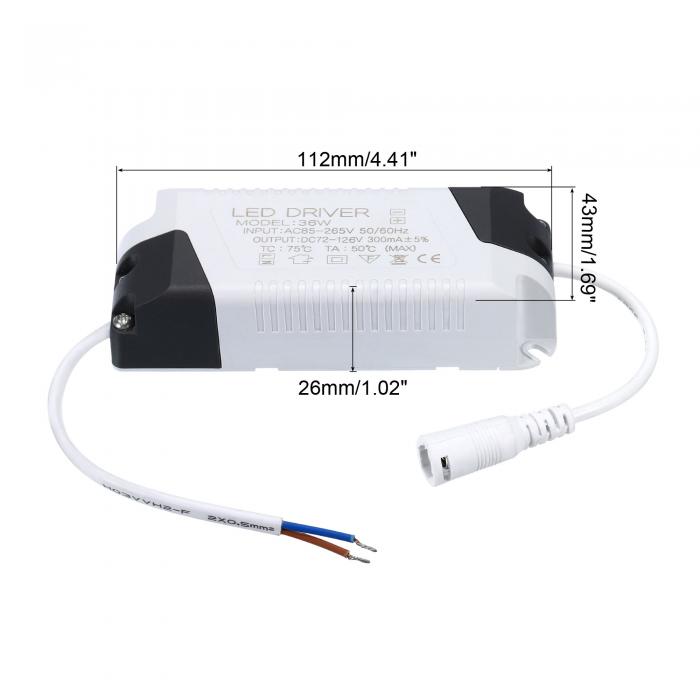 PATIKIL 36W 300mA LEDドライバー 2個 AC 85-265V 出力 75-144V DC メスコネクタ 定電流整流器 トランス 外部電源 [3]