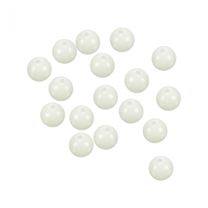 PATIKIL 7mm ルミナス釣りビーズ 200個 軟質プラスチック グロー 釣り餌 卵 リグ ビーズ タックルツール ラウンド ホワイト