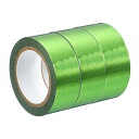 PATIKIL 15mm x 5m 金属和紙テープ 3ロール マスキング箔シール 自己接着 DIYアート クラフト包装装飾用 グリーン