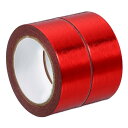 PATIKIL 15mm x 5m 金属和紙テープ 2ロール マスキング箔シール 自己接着 DIYアート クラフト包装装飾用 レッド
