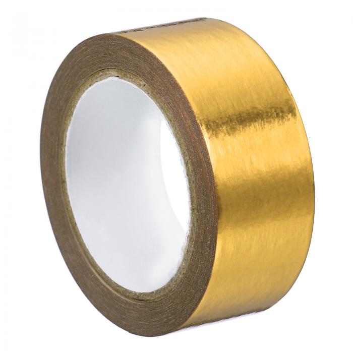 PATIKIL 15mm x 5m 金属和紙テープ 1ロール マスキング箔シール 自己接着 DIYアート クラフト包装装飾用 ゴールド