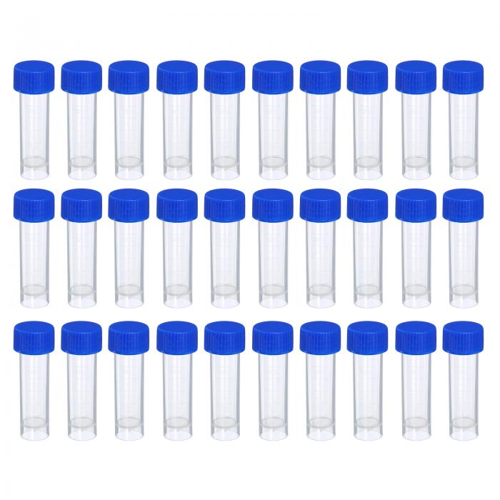 PATIKIL 5ml 液量計 試験管 計量チューブ プラスチック 100本入り 冷凍コンテナ保管  ...