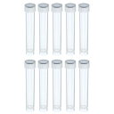 PATIKIL 10ml 液量計 試験管 計量チューブ プラスチック 10本入り 冷凍コンテナ保管 クリアねじキャップ 実験科学用 クリア