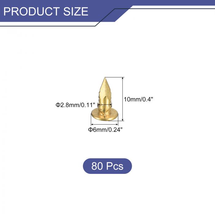 uxcell 80個の小さな細い釘2.8mmx10mm(DxL) 小さな真鍮製釘 ハードウェア釘 木製DIY装飾箱 家庭用アクセサリー 真鍮色