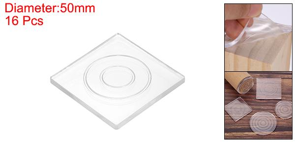 uxcell 16枚セット 滑り止め家具パッド 5cm角 粘着式 透明 床保護 ベッドストッパ...