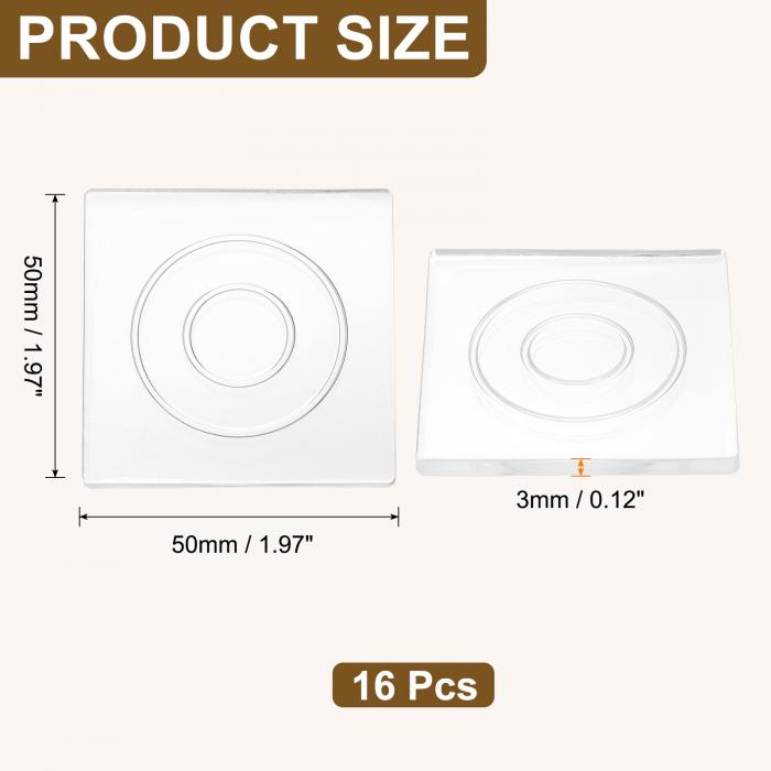uxcell 16枚セット 滑り止め家具パッド 5cm角 粘着式 透明 床保護 ベッドストッパ...
