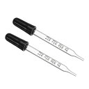 PATIKIL 目盛り付きスポイト 目盛り付きエッセンシャル オイル スポイト ピペット 2個入り 1ml グラス ストレートチップ イヤードロッパー 移送液用 イージードーズ用 計測用 クリア(4)