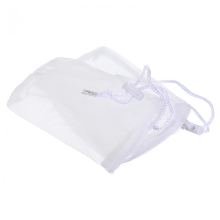 PATIKIL フィルターメディアバッグ 12.5x10cm 200メッシュ 3個 水槽用 メッシュバッグ 巾着付き プールゴミ取りバスケット ホワイト