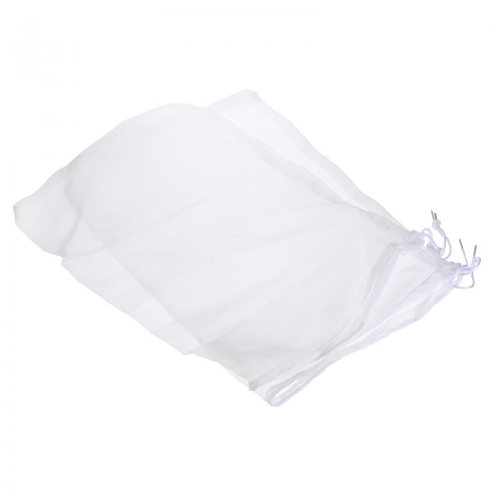 PATIKIL フィルターメディアバッグ 45x30cm 200メッシュ 4個 水槽用 メッシュバッグ 巾着付き プールゴミ取りバスケット ホワイト