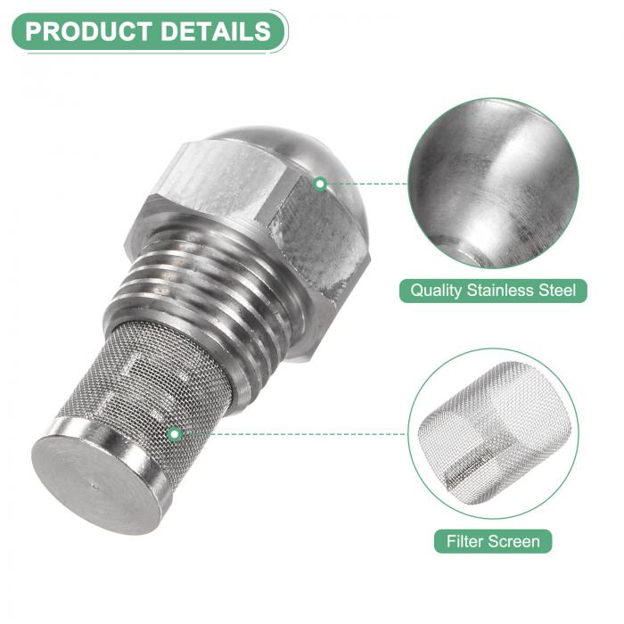 M METERXITY 2パック ミストノズル 1/4BS PT 0.6mm 注口径 ステンレスフィルタース...