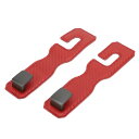 HEROFFIX 財布やバッグ 傘などのための2個入りの車のシートヘッドレストフック 頑丈な車のシートバックオーガナイザーフック 赤い合成皮革メタル6.50"x1.73"