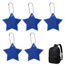 CAPASTEC 反射 キーホルダー リフレクター キーリング 星型 反射板 交通安全 安全グッズ 通学 通勤 散歩 夜間 事故防止 ロイヤルブルー 5個入り