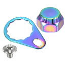 PATIKIL 釣りリールハンドルネジナットロッキングプレート 右手ネジ M8ナットキャップ交換 DIY釣りアクセサリー用 カラー(4)