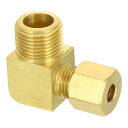 PATIKIL G3/8 x 6mm パイプチューブ用品 ブラス製 90度エルボーパイプチューブ用品 配管ホースコネクター用