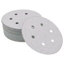 Hihaha サンドペーパーフック&ループサンディングシート150x150mm ホワイト 100グリット ラウンド エフィシェントな研磨と研磨 自動車製造および修理 木工作業