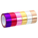 PATIKIL メタリック和紙テープ 15 mm x 5 M 6個 ミラーアート紙テープ 和紙マスキング 自己接着 DIYアートクラフトラッピングデコレーション...