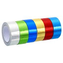 PATIKIL メタリック和紙テープ 15 mm x 5 M 6個 ミラーアート紙テープ 和紙マスキング 自己接着 DIYアートクラフトラッピングデコレーション...