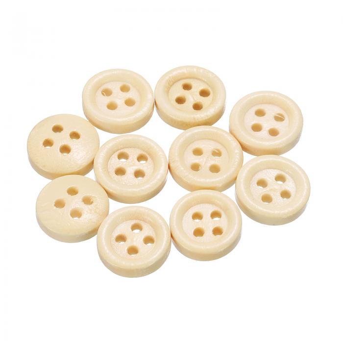 uxcell 10個18L 木製ボタン15/32