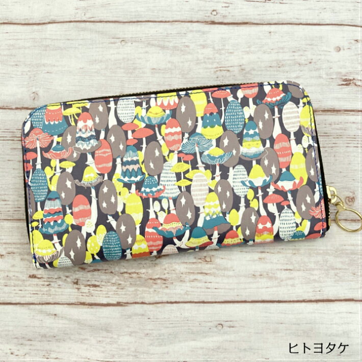 【nocco./ノッコ】きのこ柄 本革長財布 / 本革 ウォレット ラウンドファスナー 長財布 ラウンドタイプ 財布 ベニテングタケ ヒトヨタケ ポーチ お財布 レディース かわいい 誕生日プレゼント きのこ 雑貨の商品画像 2