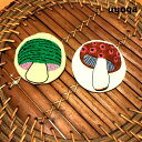 キノコ刺繍ブローチ / キノコ ピンバッチ ピンバッジ ブローチ アンティーク 羊毛 帽子 アクセサリー ワッペン ナチュラル ハンドメイド カラフル クラフト...