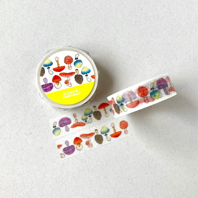 【nocco./ノッコ】きのこなマスキングテープ 5種 / マスキングテープ マステシール デコレーション おしゃれ文具 ベニテングタケ ヒトヨタケ 便箋 封筒 シール 幸せのきのこ かわいい オシャレ 北欧 総柄 きのこ 雑貨 グッズ【きのこ雑貨】の商品画像 3