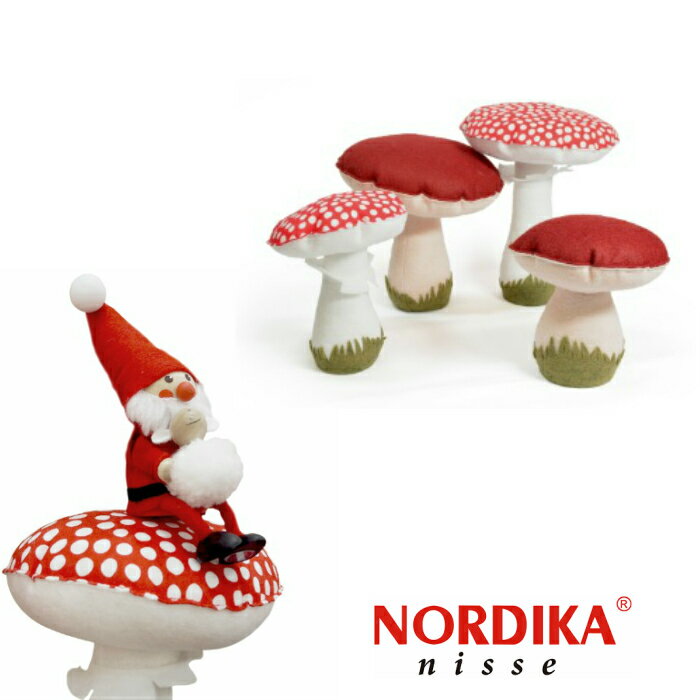 きのこ 雑貨 【Nordika Nisse - ノルディカニッセ】ドットキノコ(大)/ 羊毛 フェルト インテリア・寝具・収納 クリスマス 置物 飾り 北欧 インテリア置物 オブジェ 季節 キノコ オーナメント マッシュルーム 木製人形【きのこ雑貨】【RCP】