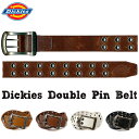 【全品送料無料】ベルト Dickies ダブルピンベルト 40mm カット可 ディッキーズ 合成皮革 メンズ ベルト アンティーク ロゴ バックル ブラック ホワイト 白色 白