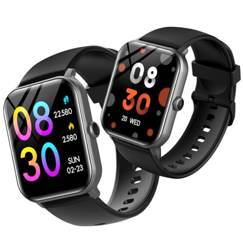 スマートウォッチ IP68防塵防水 100種類運動モード Smart Watch 活動量計 歩数計 腕時計 目覚まし時計 文字盤自由設定 【1.85インチ超大画面】Bluetooth通話機能 着信/Line/メッセージ通知 7日連続使用