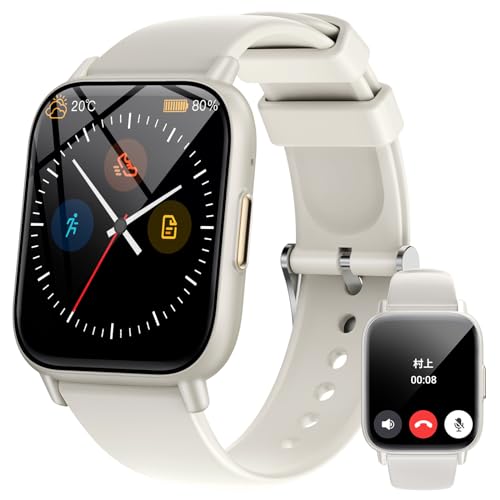 スマートウォッチ レディース アンドロイド/iphone対応 通話機能付き smart watch 1.83インチ大画面 IP67防水 耐衝撃 レディース メンズ腕時計 100+種類運動モード Gmail/line着信＆メッセージ通知 ア