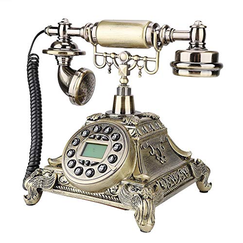 固定電話機 ヨーロッパ風 FSK / DTMF電話番号表示ヴィンテージアンティーク電話 ワンボタンリダイヤルレトロ電話
