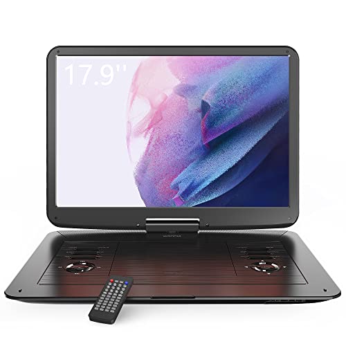 【新登場】 WONNIE ポータブルdvdプレーヤー 17.9型 液晶 15.4インチ大画面 6時間連続再生 CPRM対応 1280*800 Hi-Fiスピーカー搭載 リージョンフリー TV同期可能 AV入出力 日本語説明書付き 適格請求