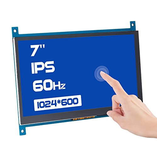 SunFounder Raspberry Pi 用の7インチHDMI 1024×600 IPS LCD タッチスクリーンモニター,Raspberry Pi 4, 3B,2B,1B +,低消費電力,Windows容量式タッチ ディスプレイ,