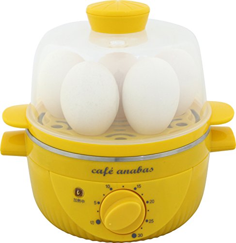 ゆで卵メーカー ANABAS スチームクッカー ゆで玉子名人 かんたん蒸し器 ゆで卵メーカー タイマー付き イエロー SE-001