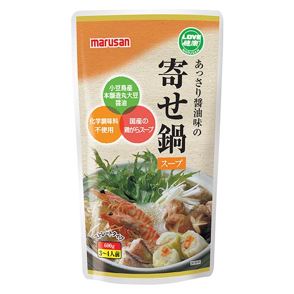 マルサン あっさりしょうゆ味の寄せ鍋スープ 600gのサムネイル