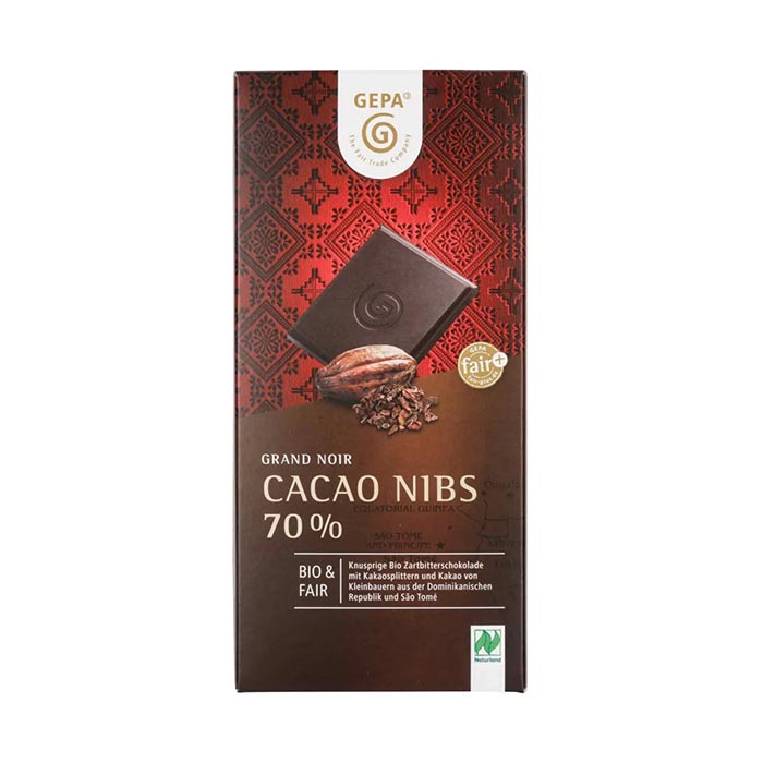 GEPA（ゲパ） グランドノワール ビオ　カカオニブダークチョコレート　 100g