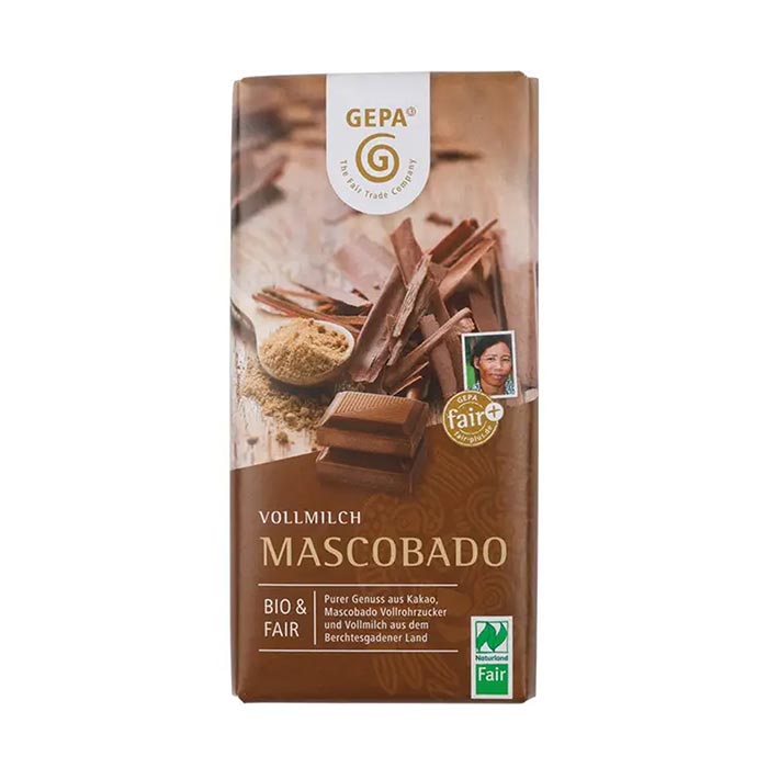 GEPA（ゲパ） ビオ　マスコバド　ミルクチョコレート 100g
