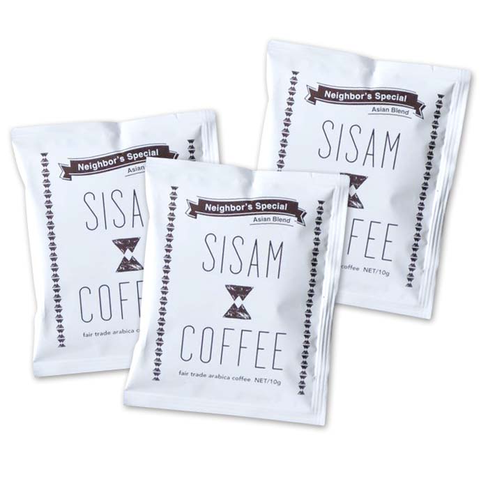 楽天京都太秦しぜんむらSISAM COFFEE（シサムコーヒー） Neighbor's Blend（ネイバーズブレンド） 中深煎 Drip Bag（ドリップパック）10g/1杯分×3袋