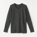 竹布-TAKEFU- 癒布(ゆふ)長袖ラウンドネック 深煤竹(みばいちく)/M-L