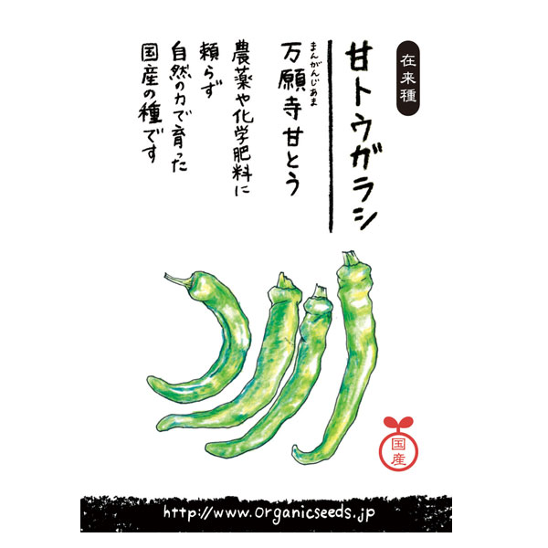 ナチュラルライフステーション 国産・自然農法種子 甘トウガラシ 2月〜4月まき 約30粒
