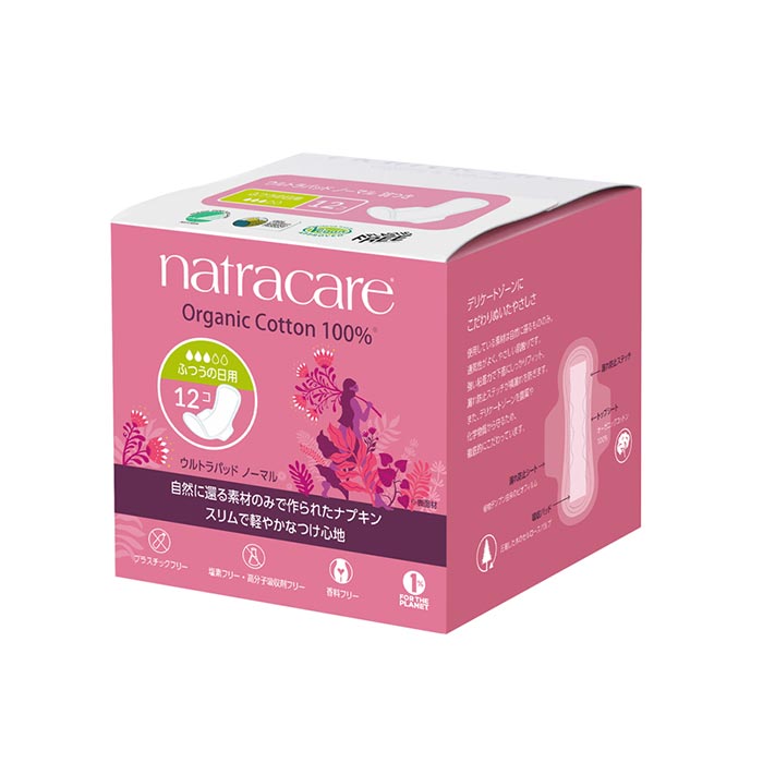 ナトラケア 生理用ナプキン ウルトラパッド ノーマル ふつうの日用・羽つき 約22cm/12個入