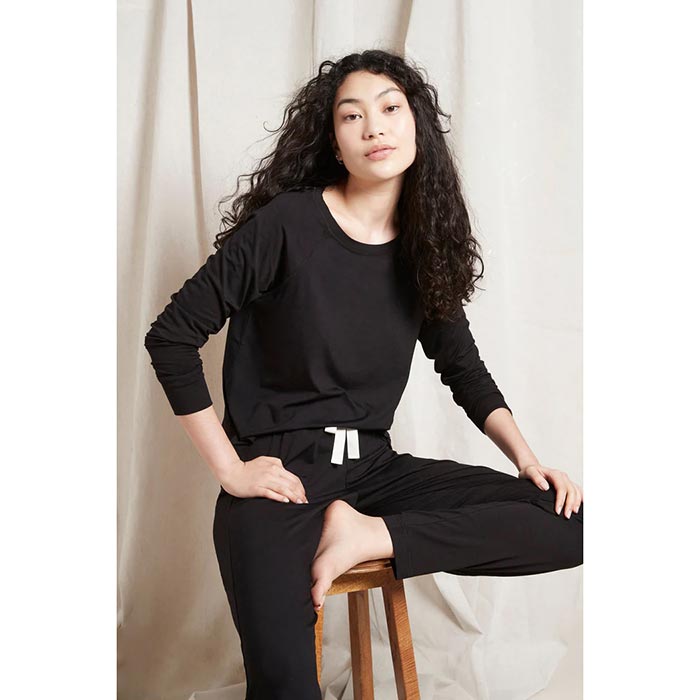BOODY（ブーディ）ロングスリーブスリープセット レディース ブラック L 【セットがお得】