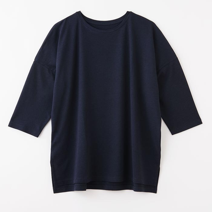 竹布-TAKEFU- リラックスTシャツ ダークネイビー/M-Lサイズ
