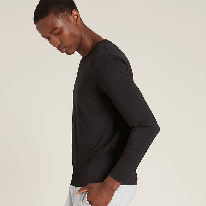 BOODY（ブーディ） メンズロングスリーブクルーネックTシャツ ブラック　L