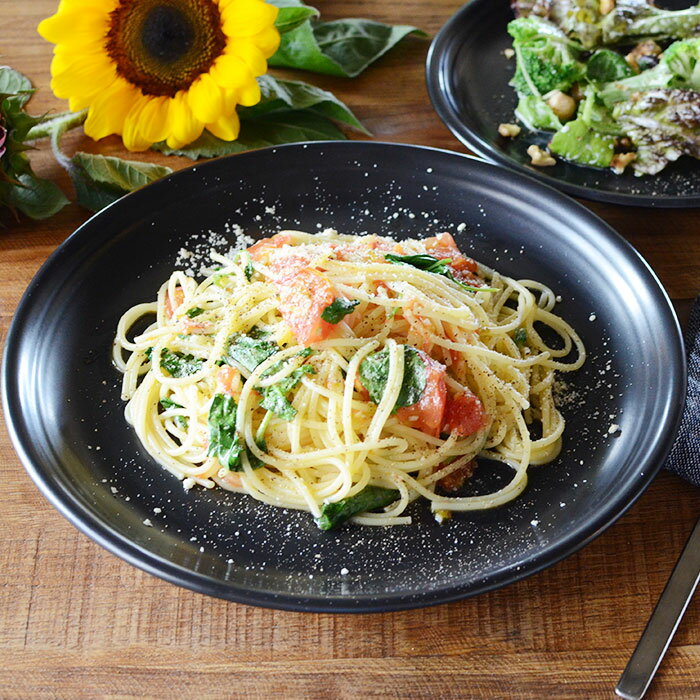 森修焼（しんしゅうやき） プレート　Lサイズ マットブラックのサムネイル