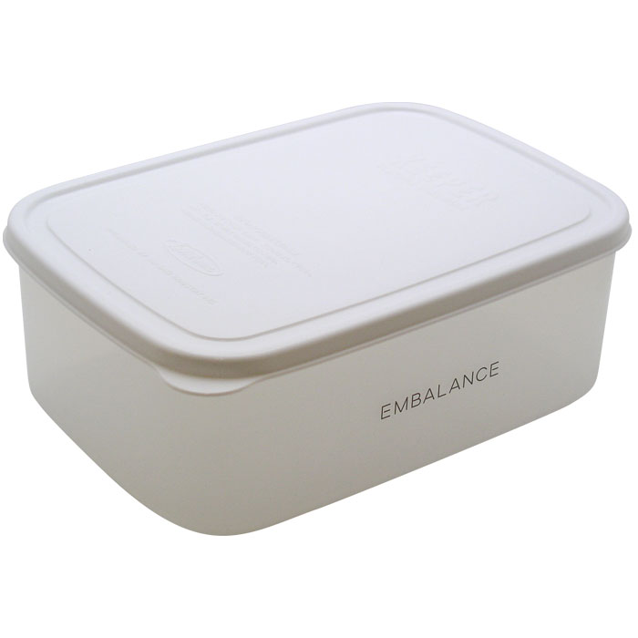 EMBALANCE（エンバランス） RECTANGLE CONTAINER（レクタングルコンテナ） XL（2100ml）／ザルなし・White（ホワイト）