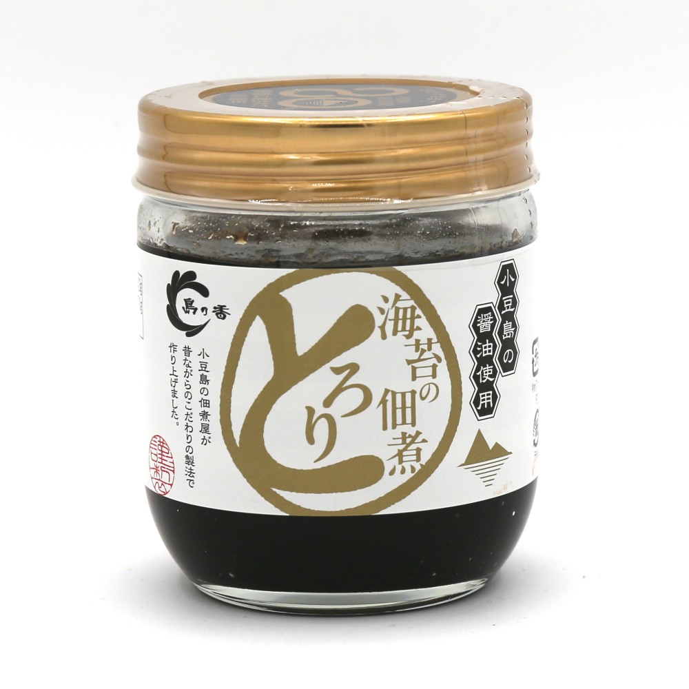 小豆島の佃煮屋が昔ながらのこだわりの製法で作り上げました。 名称 のりつくだに原材料名醤油（国内製造）、のり、ぶどう糖果糖液糖、水あめ、砂糖、寒天／調味料（アミノ酸等）、増粘多糖類、カラメル色素、保存料（ソルビン酸K）、（一部に小麦・大豆を含む）内容量140g保存方法直射日光を避け、常温で保存してください。製造者島乃香株式会社香川県小豆郡小豆島町馬木甲182番地TEL：0120-744906栄養成分表示（100g当たり）熱　　量：124kcalたんぱく質：5.4g脂　　質：0.6g炭水化物：24.3g食塩相当量：7.1gこの表示値は、目安です。【ご使用上の注意】開栓後は、冷蔵庫に保管しお早めにお召し上がりください。